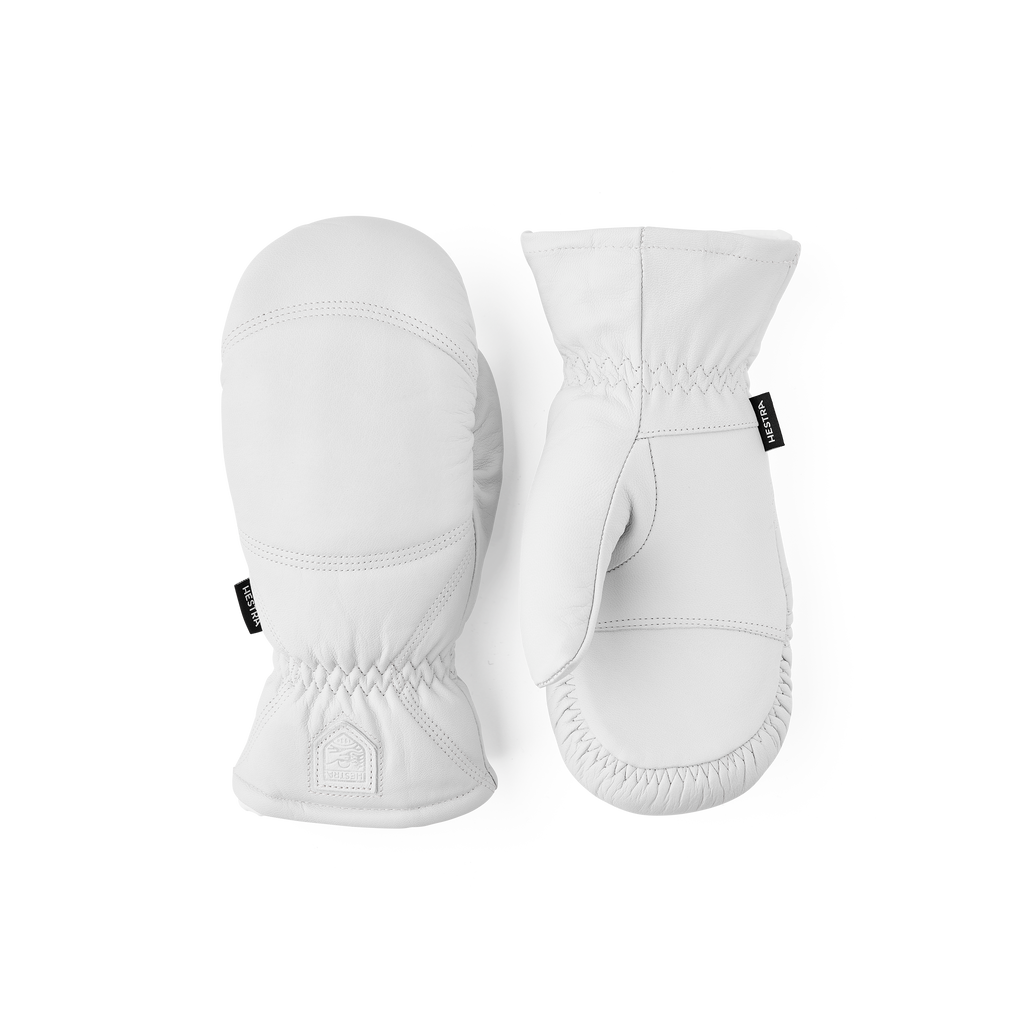 Hestra Leather Box Mitt Gloves 2027 - Off Wht