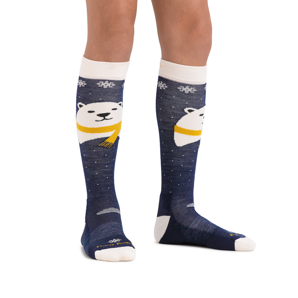 Darn Tough Kids Polar Bear Over-the-Calf Midweight Ski & Snowboard Socks