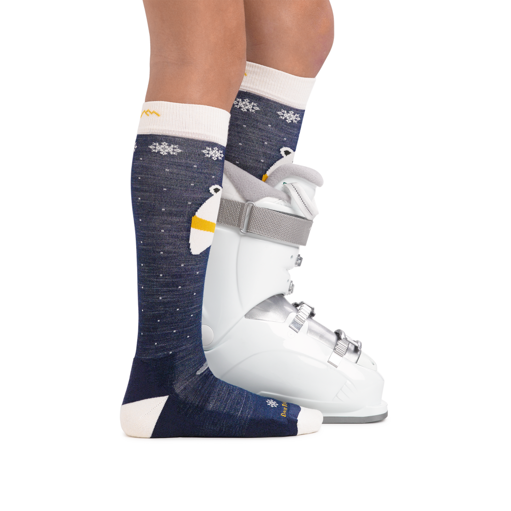 Darn Tough Kids Polar Bear Over-the-Calf Midweight Ski & Snowboard Socks