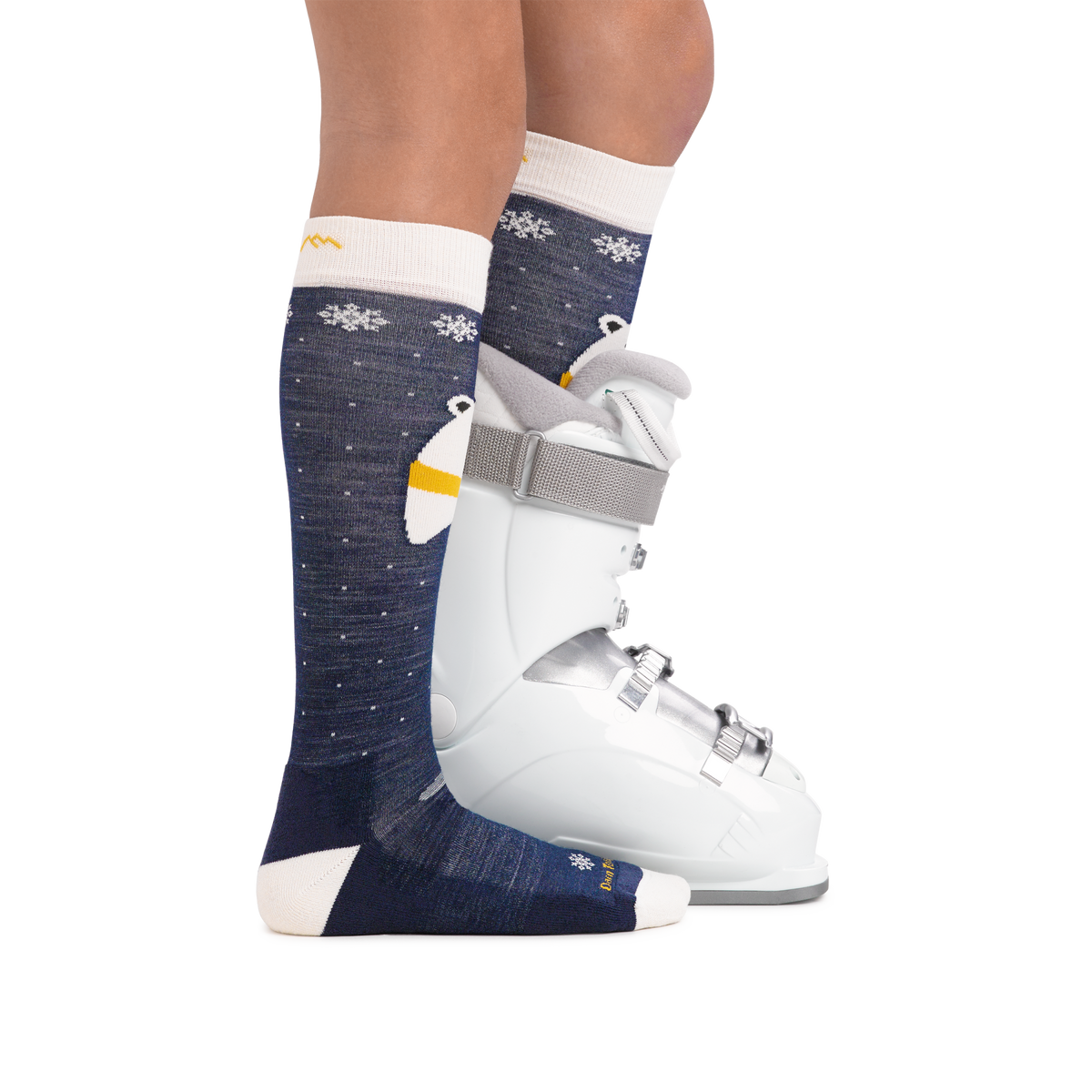 Darn Tough Kids Polar Bear Over-the-Calf Midweight Ski & Snowboard Socks